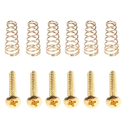 Abbildung von Domybest 6er Set Single Coil Tonabnehmer Schrauben für Stratocaster, Telecaster, Gitarren gold