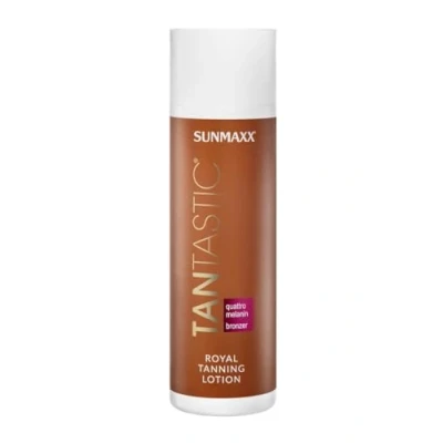 Abbildung von SUNMAXX Tantastic Royal Tanning Lotion Bodylotion mit Selbstbräuner, Anti Age Bräunungsbeschleuniger frischem Duft, für intensive Bräunung, jeden Hauttyp, 200 ml