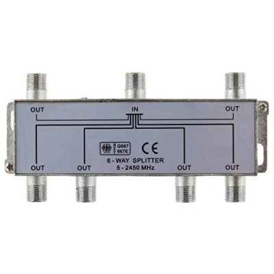 Abbildung von SAT &amp; BK Verteiler 6 fach Splitter 100dB geschirmt HD und Unicable tauchglich