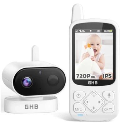 Abbildung von GHB Babyphone mit Kamera 2,8 Zoll 720P HD 2000mAh Akku VOX Modus 8 Schlaflieder Nachtsicht Zoom Temperaturüberwachung