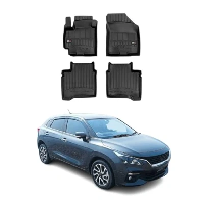 Abbildung von Fußmatten Gummimatten kompatibel mit Suzuki Baleno II 2015 2023 OMAC Premium 3D Schwarz TPE Gummi