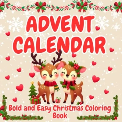 Abbildung von Advent Calendar: Bold and Easy Christmas Coloring Book
