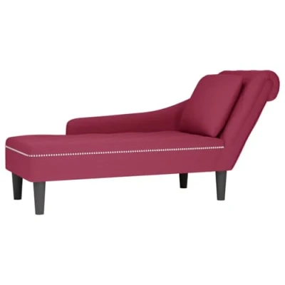 Abbildung von vidaXL Chaiselongue mit Kissen und Rechter Armlehne Weinrot Samt, 1 Teile
