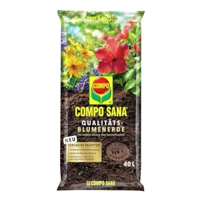Abbildung von COMPO SANA® Qualitäts Blumenerde mit 12 Wochen Dünger für alle Zimmer , Balkon und Gartenpflanzen 40 L