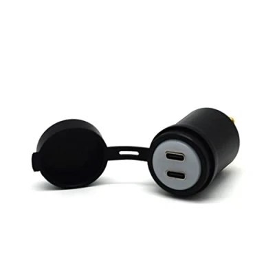 Abbildung von Cliff Top DIN USB Ladegerät 28W PD C und QC 3.0 Stecker Adapter für Buchse, kompatibel mit BMW Ducati Triumph Motorräder