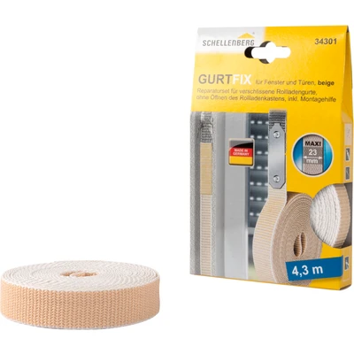Abbildung von SCHELLENBERG Reparatur Set GURTFIX Maxi, 1 St., für alte oder verschlissene Gurtbänder, 23 mm, beige