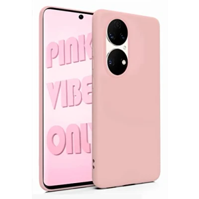 Abbildung von MyGadget Hülle für Huawei P50 Pro robuste Silikon Schutzhülle TPU Case Slim Silikonhülle Back Cover Ultra Kratzfest Handyhülle matt Rosa
