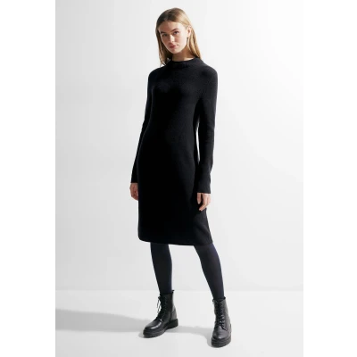 Abbildung von Cecil Stehkragen Strickkleid, Damen, Größe: XXL, Schwarz