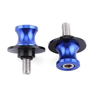 Abbildung von Swing Arm Spool, 2 Stück 6/8/10 mm Motorrad CNC Ständer Spulen Sliders Stand Gabel (6mm blau)