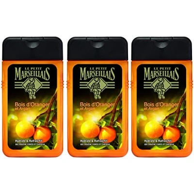 Abbildung von Le Petit Marseillais duschgel Homme körper und Haar Bois d&#039;orange &amp; argan 250 ml Flasche 3 er Set
