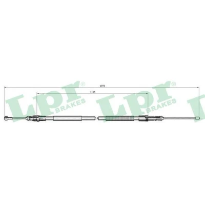 Abbildung von LPR C1075B Handbremsseil 1255/1115 Scheibenbremse LANCIA: Phedra, FIAT: Ulysse II
