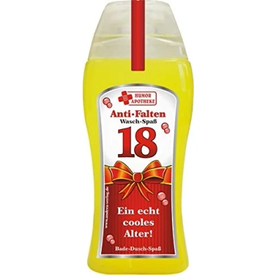Abbildung von Spaß Duschbäder Duschgel Shampoo zum 18. Geburtstag Geschenk für Männer Frauen Geburtstagsgeschenk mit Zahlen runden