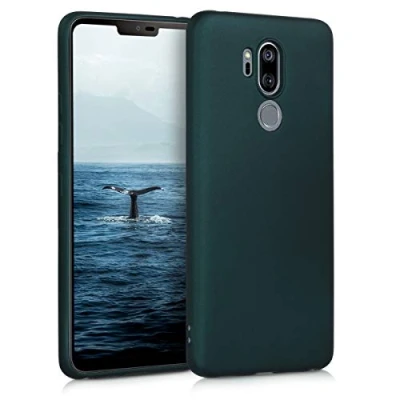 Abbildung von kwmobile Case kompatibel mit LG G7 ThinQ/Fit/One Hülle Schutzhülle aus Silikon metallisch schimmernd Handyhülle Metallic Petrol