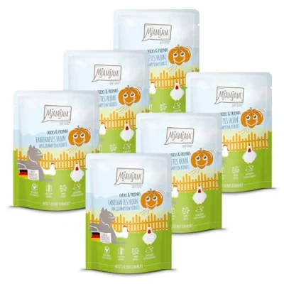 Abbildung von MjAMjAM Quetschie Chicks &amp; Friends fabelhaftes Huhn an gedämpftem Kürbis 6 x 300g