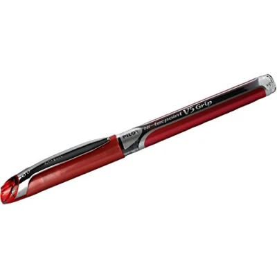 Abbildung von Pilot V5 Tintenroller gummierter Griff Nadelspitze 0,5 mm Schreibspitze 0,3 Strichbreite 12 Stück rot