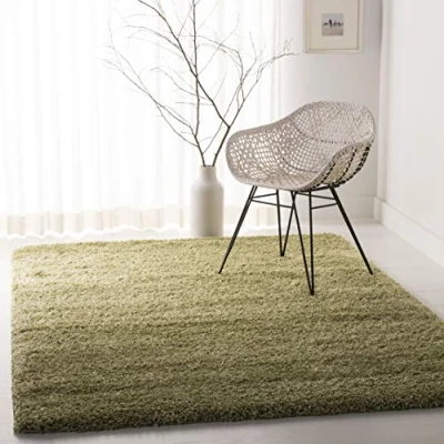 Abbildung von SAFAVIEH Zottelig Teppich für Wohnzimmer, Esszimmer, Schlafzimmer California Shag Collection, Hoher Flor, Grün, 122 X 183 cm