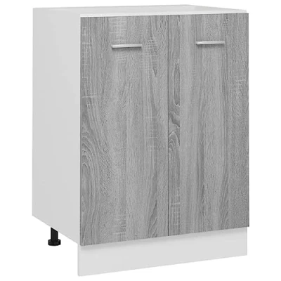 Abbildung von vidaXL Unterschrank, Küchenschrank mit viel Stauraum, Geschirrschrank 2 Türen, Küchenunterschrank Lagerschrank Schrank Küche, Grau Sonoma Holzwerkstoff
