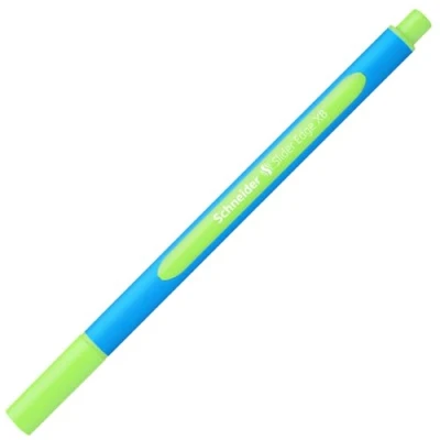 Abbildung von Schneider Schreibgeräte Kugelschreiber Slider Edge, Kappenmodell, XB, hellgrün, Schaftf.: cyan 1 er Pack