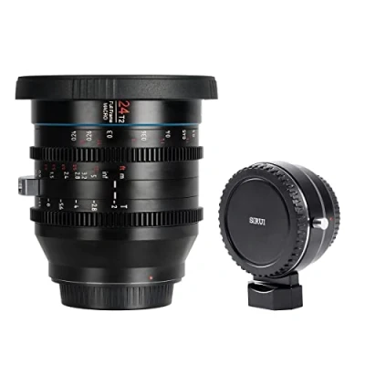 Abbildung von SIRUI 24mm Jupiter Macro T2 Vollformat Cine Prime Objektiv, EF Objektiv mit E Mount Adapter, passend für Sony Kameras FX 3, 6, 9, A7S3