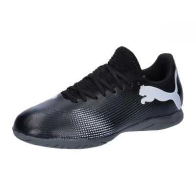 Abbildung von Puma Future 7 PLAY IT JR Unisex Fußballschuh Halle für Kinder, Größe: 32, Black/white Schuhe