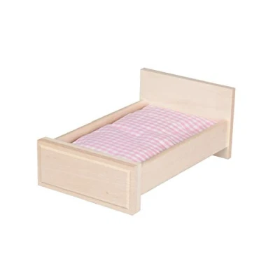 Abbildung von Puppenhausm&ouml;bel Schlafzimmer Rustikal, Bett