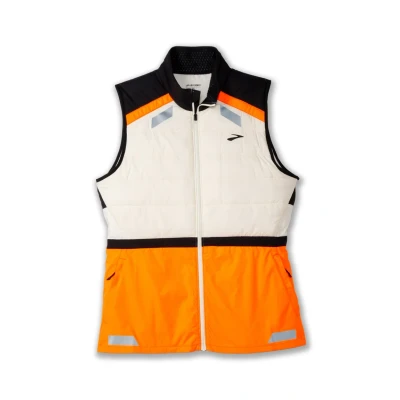 Abbildung von Brooks Visible Insulated Weste, Damen, Größe: 42/44, Ecru fluoro flash black