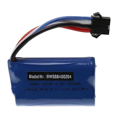 Abbildung von vhbw Akku für Modellbau z.B. Racing Car, Helikopter, Flugzeug (650mAh, 6,4V, Li Ion, 54 x 32 17 mm)