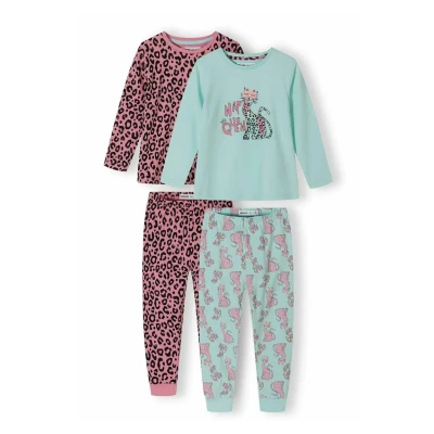 Abbildung von Minoti 2 PACK Set Nachtwäsche für Kinder, Größe: 92 98, Turquoise pink