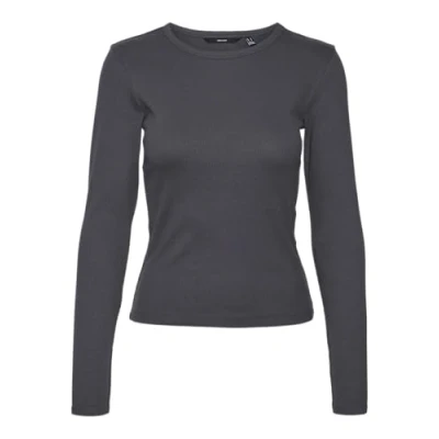 Abbildung von VERO MODA Damen Vmchloe Ls Short Top Ga JRS Noos Langarmshirt, Asphalt, M