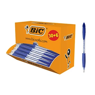 Abbildung von BIC 920286 Kugelschreiber Atlantis Classic, in Blau, Strichstärke 0,4 mm, nachfüllbar, 36er Pack, Ideal für das Büro, Home Office oder die Schule