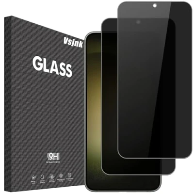 Abbildung von Vsjnk Sichtschutz fur Samsung Galaxy S23 / S24 mit 2 Stück Anti Spähen Privatsphäre Panzer Schutz Glas Folie 9H Härte Tempered Glass HD Displayschutzfolie,kompatible