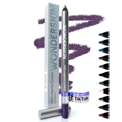 Abbildung von Wonderskin 1440 Longwear Braune Eyeliner stifte Wasserdichter Augen make up Brauner Augenbrauenstift Lang Anhaltend Wischfest (Eggplant)