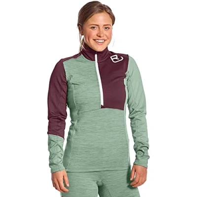 Abbildung von Ortovox Outdoor Hoodie Fleece Light Zip Neck W Green Forest Blend M
