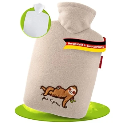 Abbildung von Hugo Frosch Wärmflasche Klassik 1,8 l mit Fleecebezug feel good beige, Made in Germany
