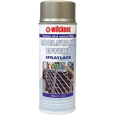 Abbildung von Wilckens Farben Sprühfarbe, Edelstahl Effekt Spray 400ml Lack Metallic Sprühfarbe silber grau
