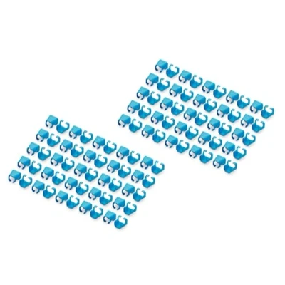 Abbildung von DIGITUS Farbclips für RJ45 Patchkabel farbliche Organisation von Netzwerkkabeln zur Verbesserung Kabelmanagement 100 Stück CAT 5e, 6 &amp; 6A LAN Kabel AWG 24/7 bis 27/7 Blau