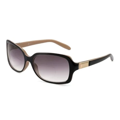 Abbildung von JM Klassisch Bifokal Lesebrille Platz Stylish Gradient Sonnenbrillen Leser für Damen +2.5 Schwarz