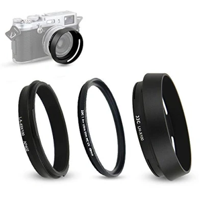 Abbildung von Gegenlichtblende für Fuji X100VI X100V X100F X100T X100S X100 X70 ersetzt Fujifilm LH (mit UV Filter)