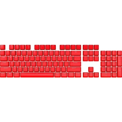 Abbildung von Corsair PBT Double Shot PRO Keycap Mod Kit (Double Keycaps, Standard Bottom Row Compatibility, Textured Surface, 1.5mm Thick Walls with Backlit Font, O Ring Dampeners Included) Origin Red
