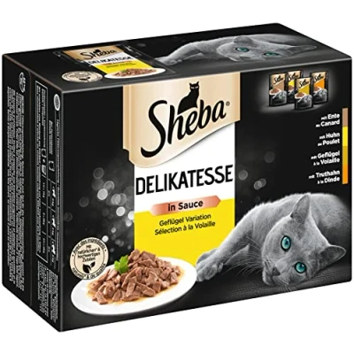 Abbildung von SHEBA Portionsbeutel Nassfutter Multipack Delikatesse in Sauce mit Geflügel Variation 4 x 12 85g