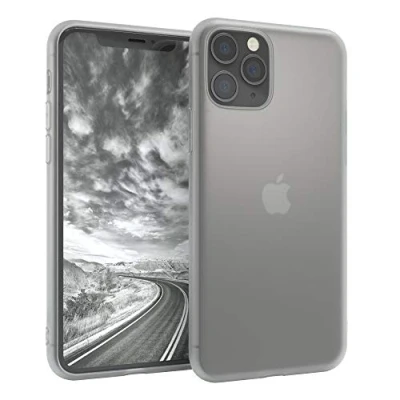 Abbildung von EAZY CASE Handyhülle Silikon mit Kameraschutz kompatibel iPhone 11 Pro in Transparent Matt Ultra dünn, Slimcover, Silikonhülle, Hülle, Softcase, Backcover