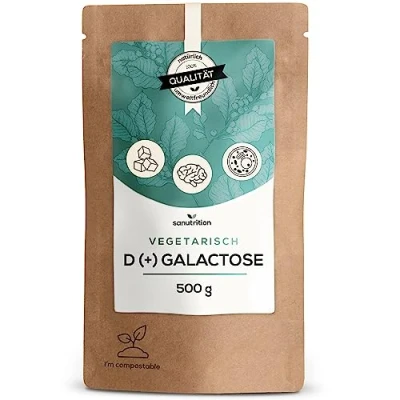 Abbildung von D Galactose Pulver 500 g Beutel Schleimzucker Qualität aus Österreich Vegetarisch Reinheitsgrad von 99% Hochwertige Sanutrition