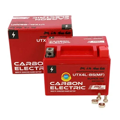 Abbildung von Carbon Electric Gel Batterie YTX4L BS 12V 4Ah Vorgeladen Versiegelt Wartungsfrei vergleichbar YTX5L YB4L B für Motorrad