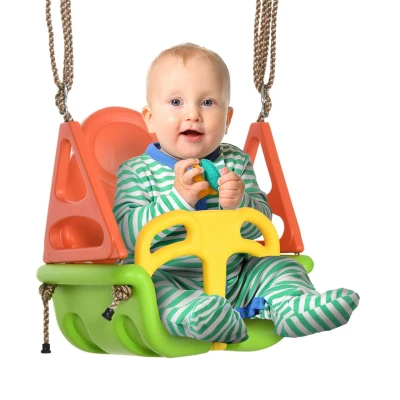 Abbildung von 3 in 1 Babyschaukel, Kinderschaukel mit verstellbarem Seil, Grün