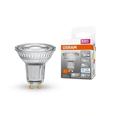 Abbildung von OSRAM LED Star PAR16 50 Reflektorlampe mit 36 Grad Abstrahlwinkel, GU10 Sockel, Tageslichtweiß (6500K), Ersatz für herkömmliche 50W Spotlampen, 1er Pack