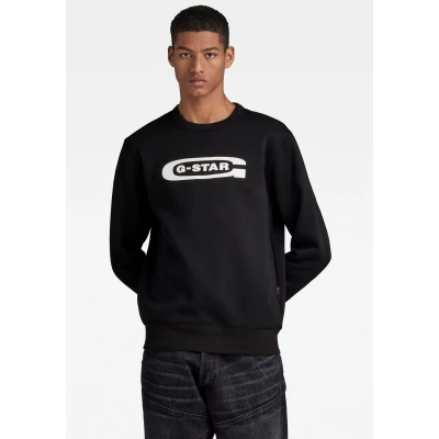 Abbildung von G Star OLD School LOGO Sweatshirt, Herren, Größe: Small, Black