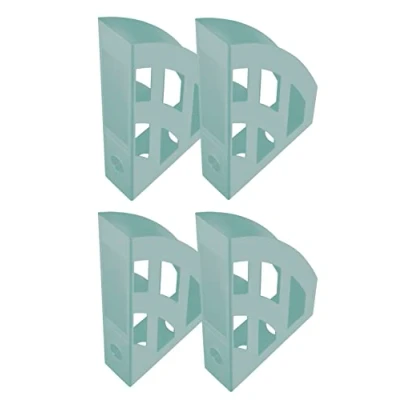 Abbildung von helit H2661032 Stehsammler the green bridge, DIN A4 C4, 4 Stück, türkis, Dokumentenablage aus recyceltem Kunststoff, Blauer Engel zertifiziert