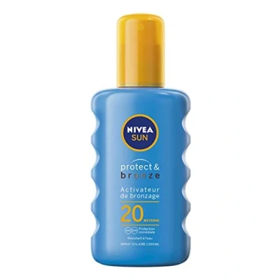 Abbildung von NIVEA SUN Sonnenspray Bräunungsaktivator Protect &amp; Bronze LSF 20 (1 x 200 ml), Sonnenöl mit UVA/UVB Schutz für eine natürlich gebräunte Bräunung, Sonnencreme Bräunung