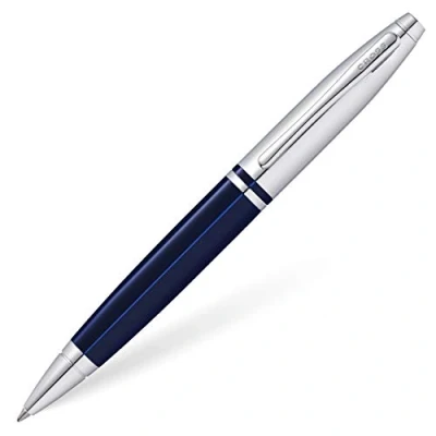 Abbildung von Cross Calais Kugelschreiber (Drehmechanik, Strichstärke M, Schreibfarbe: schwarz) Blau Lack/Chrom