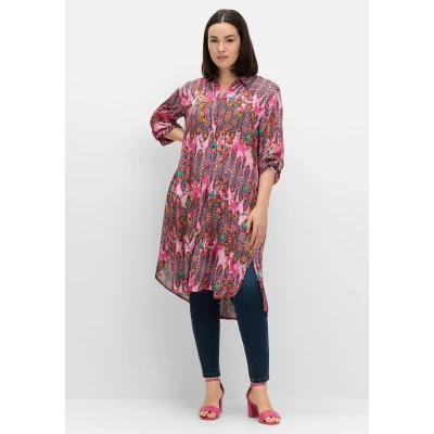 Abbildung von Sheego Longbluse &quot;Große Größen&quot;, in Oversize Form, aus Viskose Satin